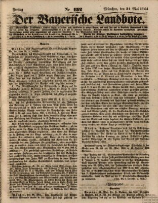 Der Bayerische Landbote Freitag 31. Mai 1844