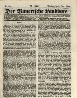 Der Bayerische Landbote Dienstag 3. September 1844