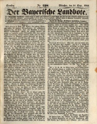 Der Bayerische Landbote Samstag 14. September 1844
