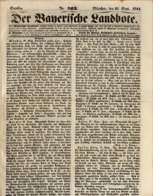 Der Bayerische Landbote Samstag 21. September 1844