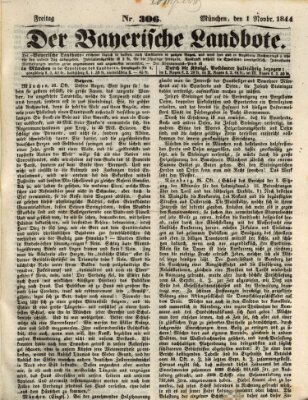 Der Bayerische Landbote Freitag 1. November 1844