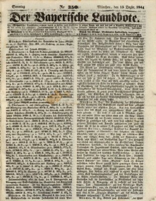 Der Bayerische Landbote Sonntag 15. Dezember 1844