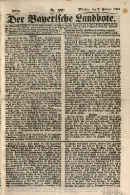 Der Bayerische Landbote Freitag 21. Februar 1845