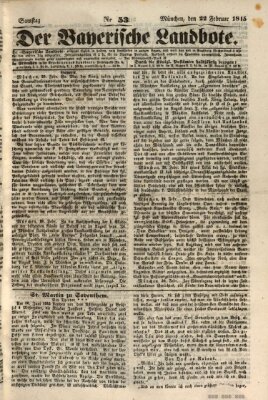 Der Bayerische Landbote Samstag 22. Februar 1845