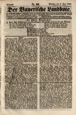 Der Bayerische Landbote Mittwoch 2. April 1845