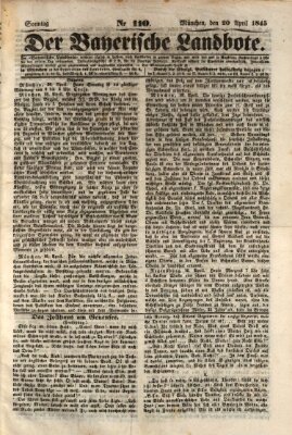 Der Bayerische Landbote Sonntag 20. April 1845