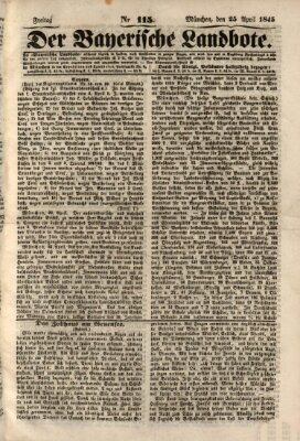 Der Bayerische Landbote Freitag 25. April 1845