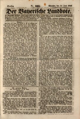 Der Bayerische Landbote Samstag 14. Juni 1845