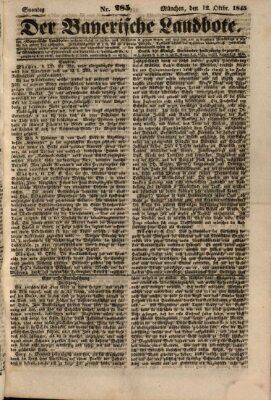 Der Bayerische Landbote Sonntag 12. Oktober 1845