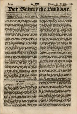 Der Bayerische Landbote Freitag 31. Oktober 1845