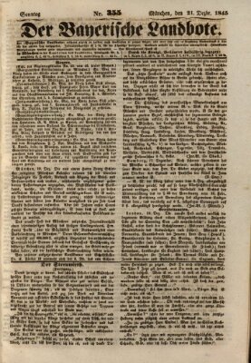 Der Bayerische Landbote Sonntag 21. Dezember 1845