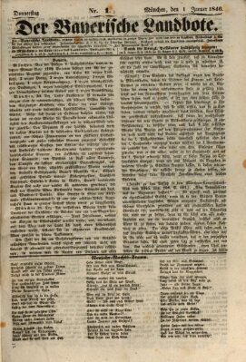 Der Bayerische Landbote Donnerstag 1. Januar 1846