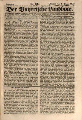 Der Bayerische Landbote Donnerstag 5. Februar 1846