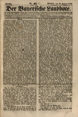Der Bayerische Landbote Samstag 21. Februar 1846