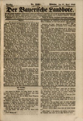 Der Bayerische Landbote Dienstag 21. April 1846
