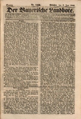 Der Bayerische Landbote Sonntag 7. Juni 1846