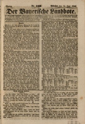 Der Bayerische Landbote Montag 15. Juni 1846