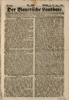 Der Bayerische Landbote Mittwoch 24. Juni 1846
