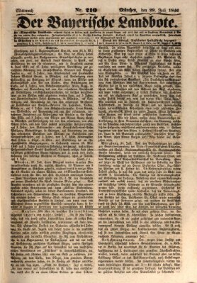 Der Bayerische Landbote Mittwoch 29. Juli 1846