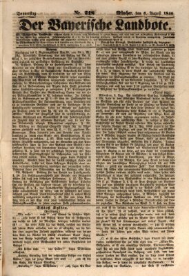 Der Bayerische Landbote Donnerstag 6. August 1846