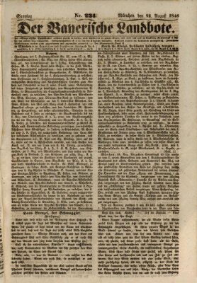 Der Bayerische Landbote Samstag 22. August 1846