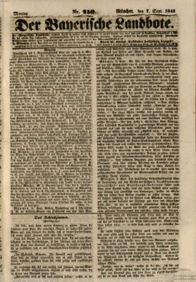 Der Bayerische Landbote Montag 7. September 1846