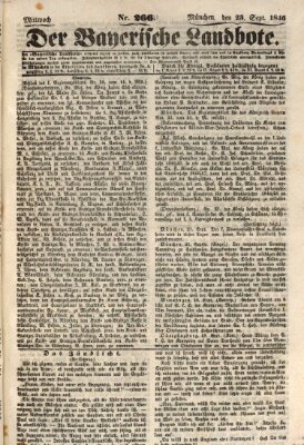 Der Bayerische Landbote Mittwoch 23. September 1846