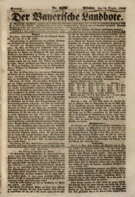 Der Bayerische Landbote Sonntag 15. November 1846