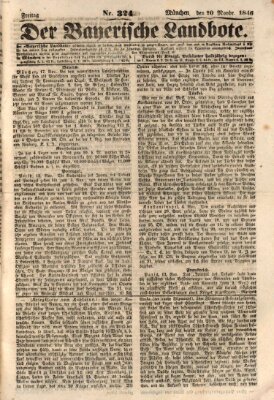 Der Bayerische Landbote Freitag 20. November 1846