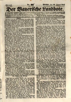 Der Bayerische Landbote Mittwoch 20. Januar 1847
