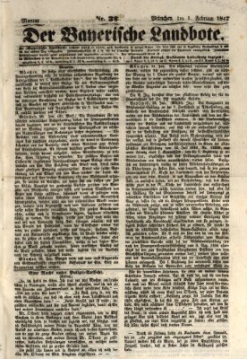 Der Bayerische Landbote Montag 1. Februar 1847