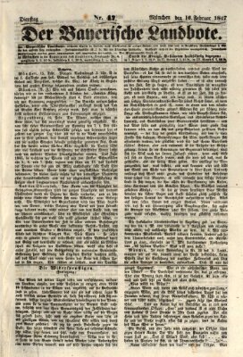 Der Bayerische Landbote Dienstag 16. Februar 1847