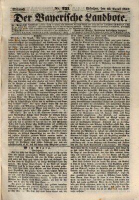 Der Bayerische Landbote Mittwoch 25. August 1847