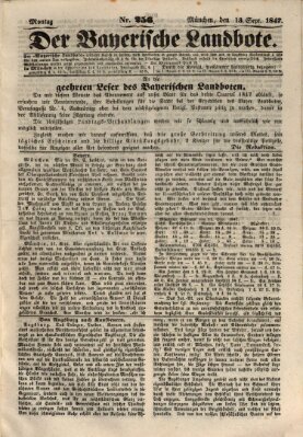 Der Bayerische Landbote Montag 13. September 1847