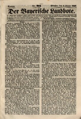 Der Bayerische Landbote Sonntag 3. Oktober 1847