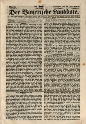 Der Bayerische Landbote Sonntag 10. Oktober 1847