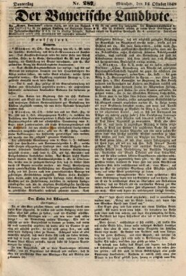 Der Bayerische Landbote Donnerstag 12. Oktober 1848