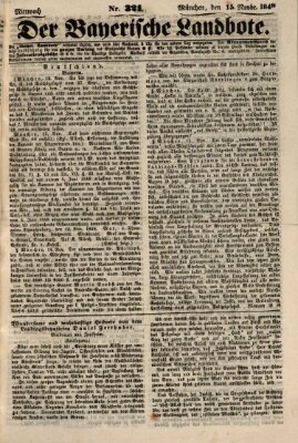 Der Bayerische Landbote Mittwoch 15. November 1848