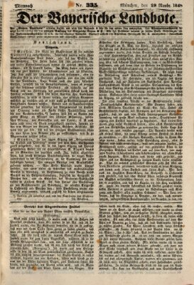 Der Bayerische Landbote Mittwoch 29. November 1848