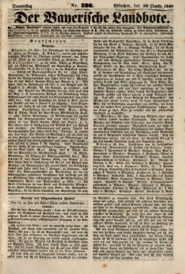 Der Bayerische Landbote Donnerstag 30. November 1848