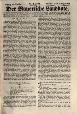 Der Bayerische Landbote Montag 8. Januar 1849