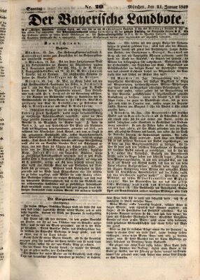 Der Bayerische Landbote Sonntag 21. Januar 1849