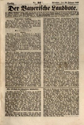 Der Bayerische Landbote Samstag 24. Februar 1849