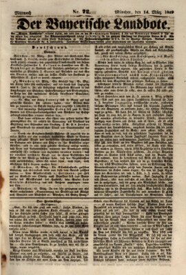 Der Bayerische Landbote Mittwoch 14. März 1849