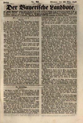 Der Bayerische Landbote Freitag 23. März 1849