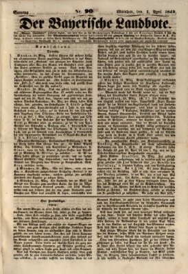 Der Bayerische Landbote Sonntag 1. April 1849
