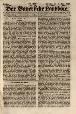 Der Bayerische Landbote Dienstag 3. April 1849