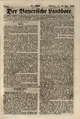 Der Bayerische Landbote Freitag 13. April 1849