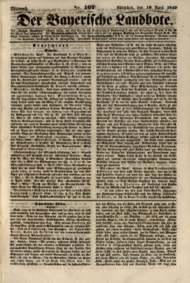 Der Bayerische Landbote Mittwoch 18. April 1849