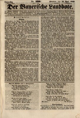 Der Bayerische Landbote Donnerstag 19. April 1849